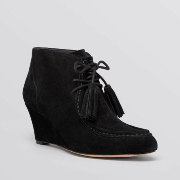Rebecca Minkoff Mia Suede Tassel Wedge Bootie - Picture 2 of 2